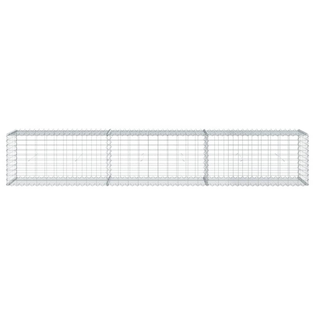 Gabion Basket with Cover 300x50x50 cm Galvanised Iron