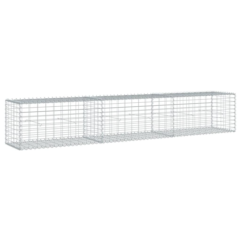 Gabion Basket with Cover 300x50x50 cm Galvanised Iron