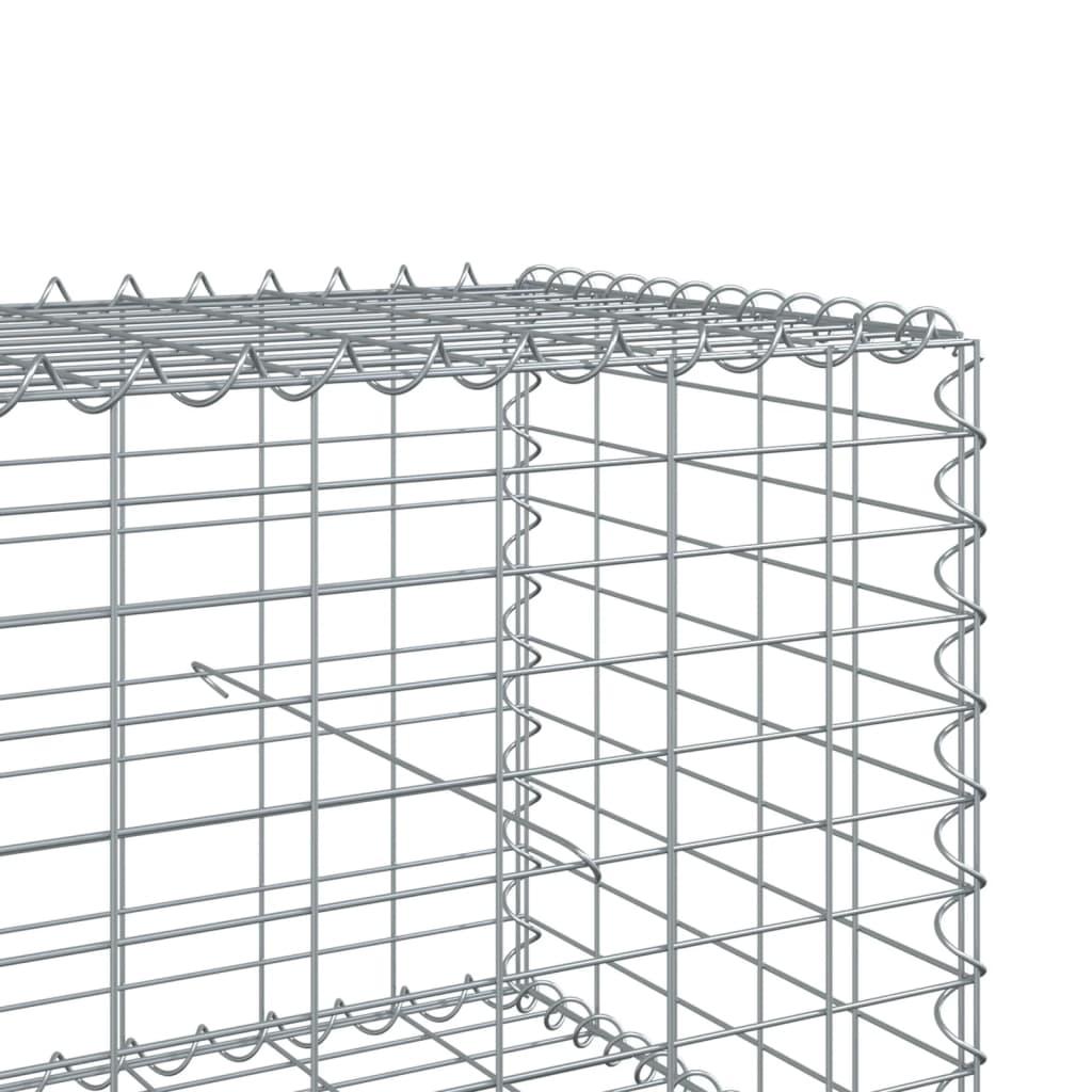 Gabion Basket with Cover 300x50x50 cm Galvanised Iron