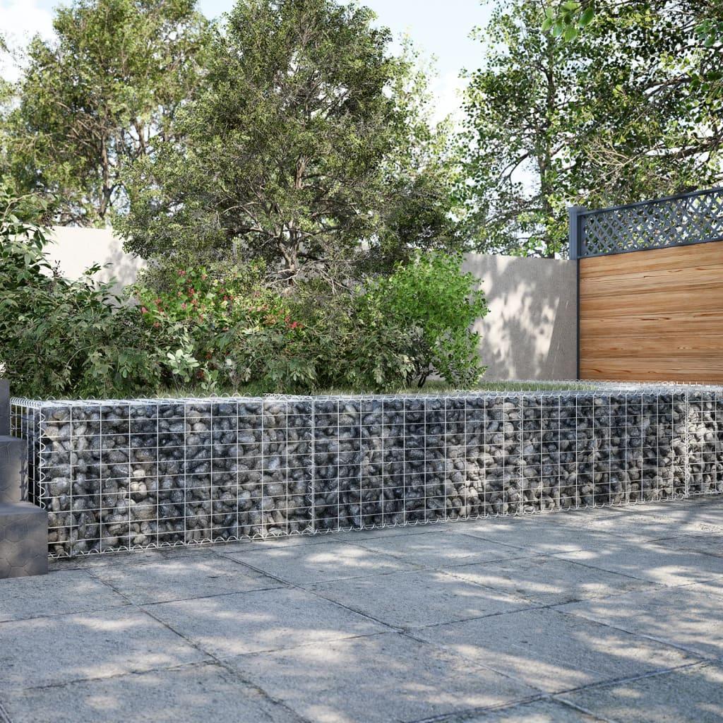 Gabion Basket with Cover 300x50x50 cm Galvanised Iron