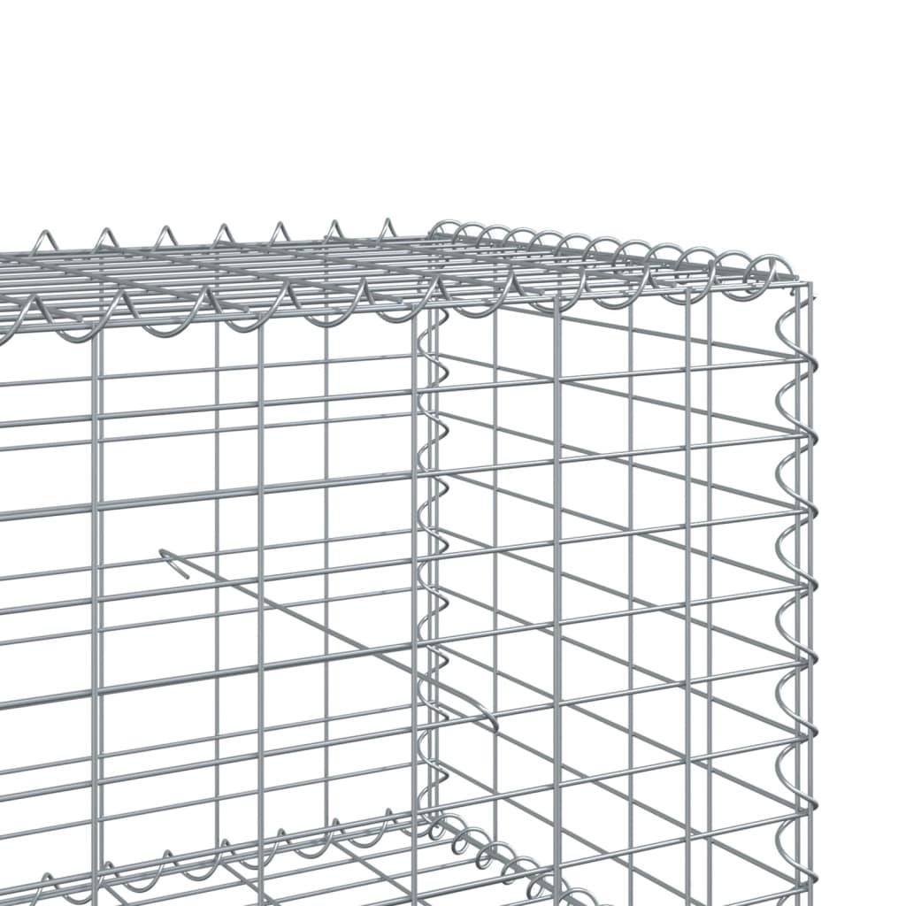 Gabion Basket with Cover 500x50x50 cm Galvanised Iron