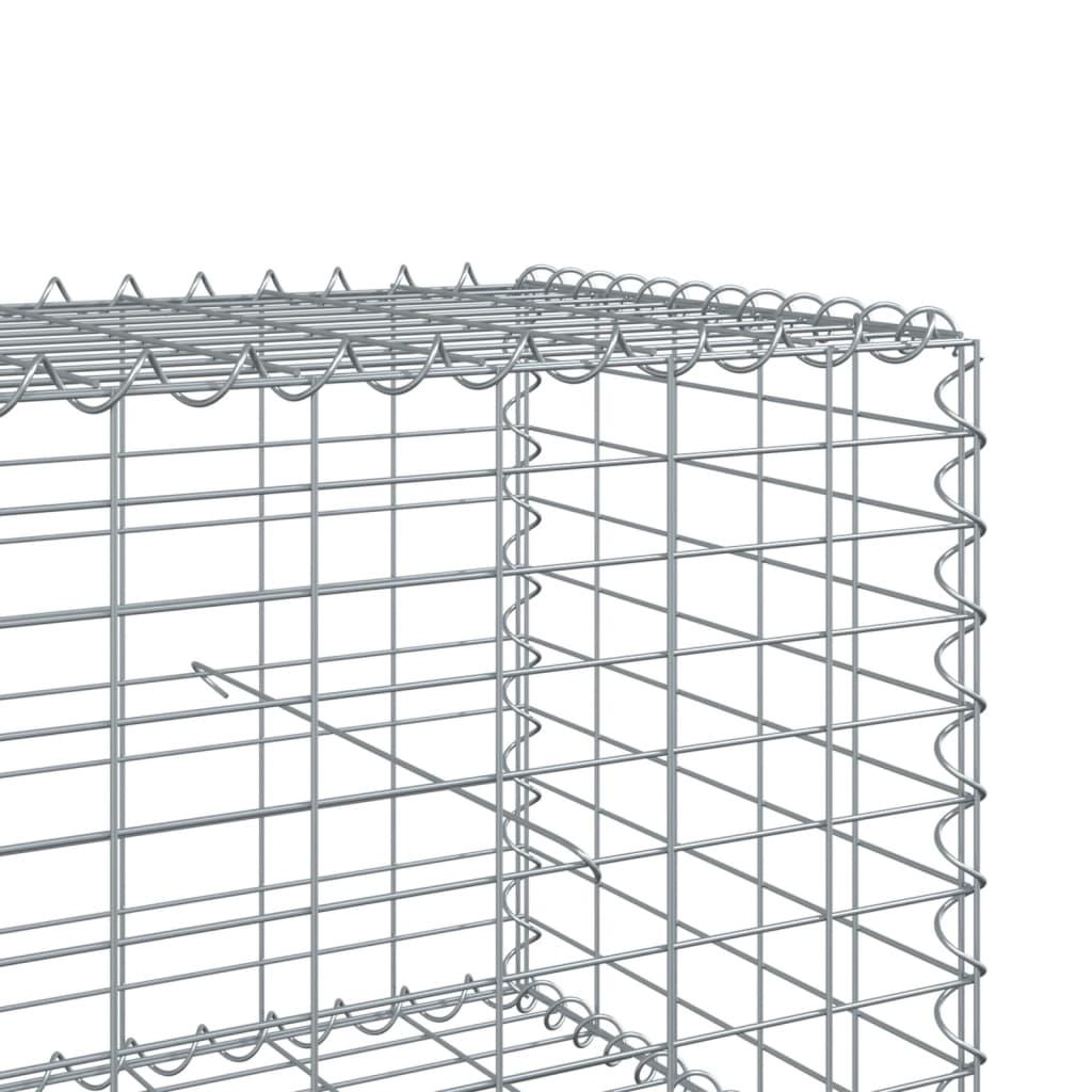 Gabion Basket with Cover 600x50x50 cm Galvanised Iron