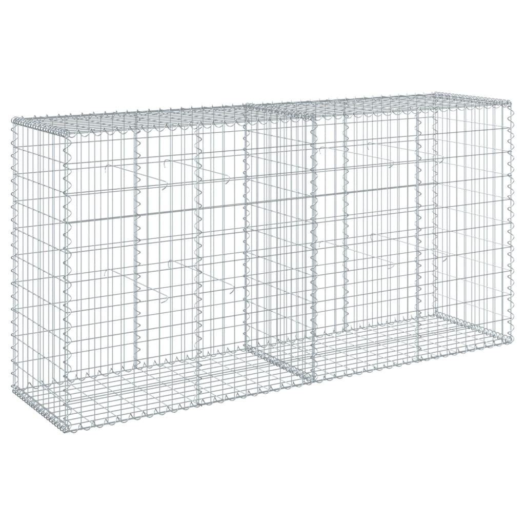 Gabion Basket with Cover 200x50x100 cm Galvanised Iron