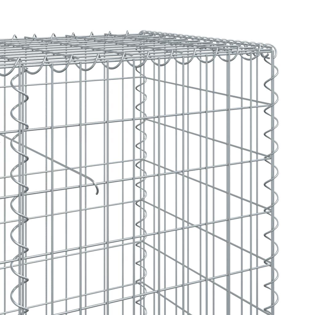 Gabion Basket with Cover 400x50x100 cm Galvanised Iron