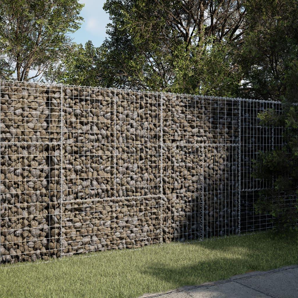 Gabion Basket with Cover 200x50x150 cm Galvanised Iron