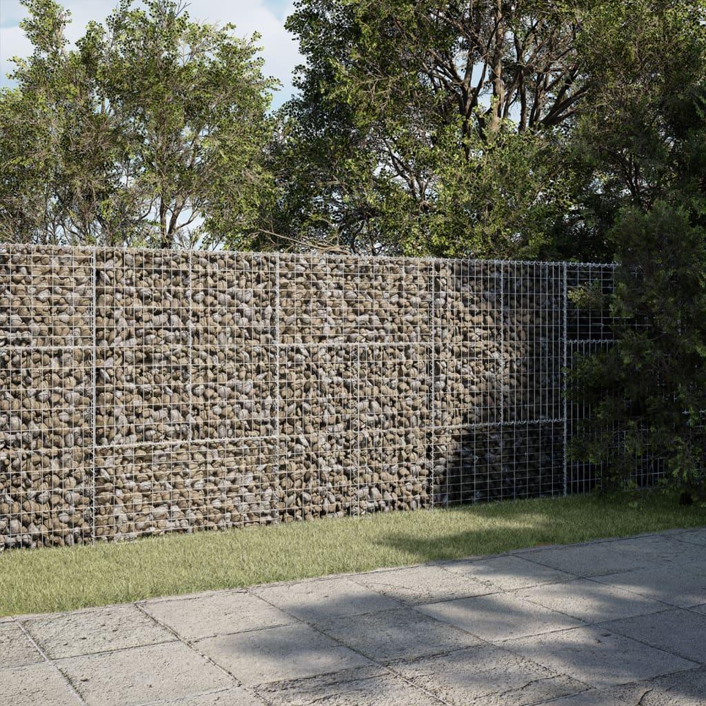 Gabion Basket with Cover 300x50x150 cm Galvanised Iron