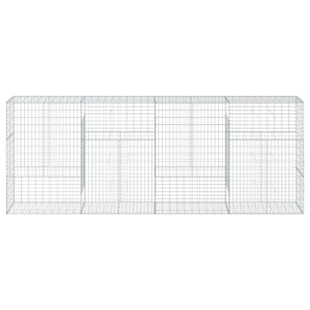 Gabion Basket with Cover 400x50x150 cm Galvanised Iron