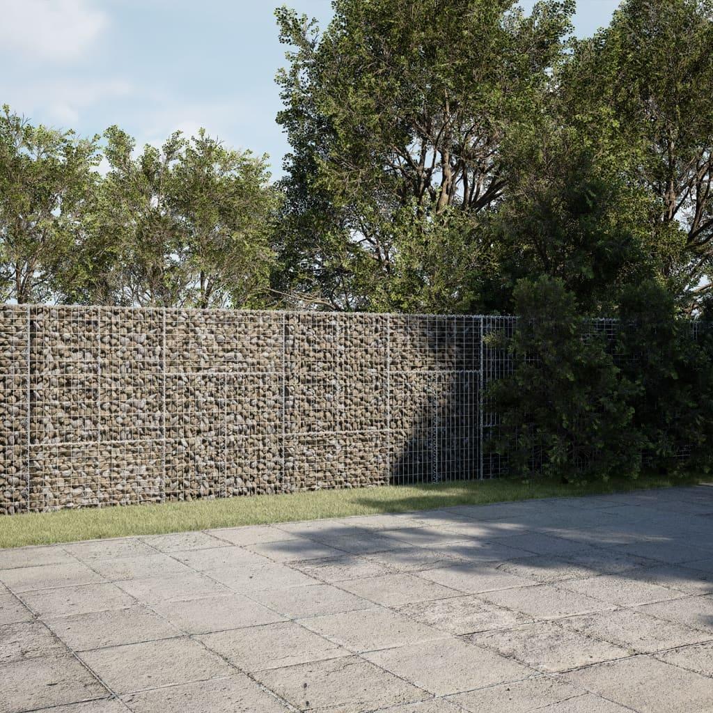 Gabion Basket with Cover 500x50x150 cm Galvanised Iron