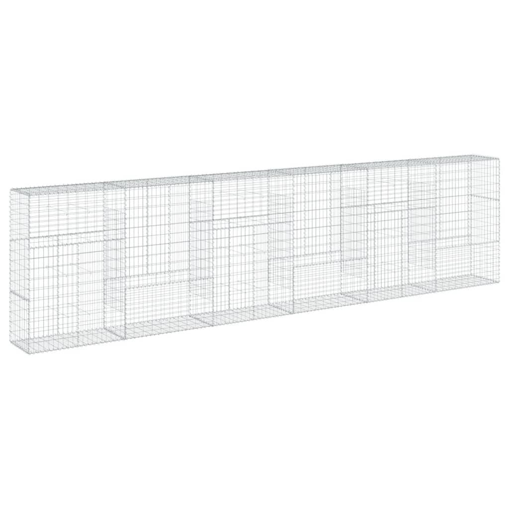 Gabion Basket with Cover 600x50x150 cm Galvanised Iron