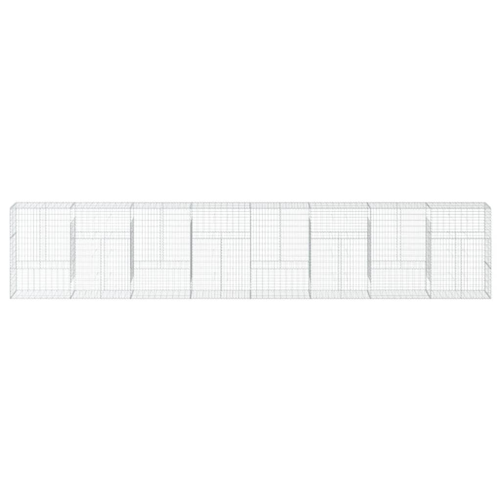 Gabion Basket with Cover 800x50x150 cm Galvanised Iron