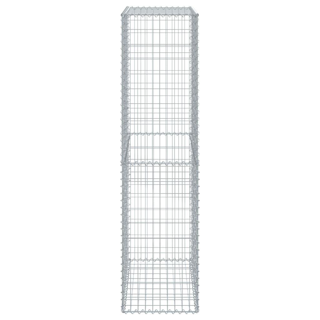 Gabion Basket with Cover 100x50x200 cm Galvanised Iron
