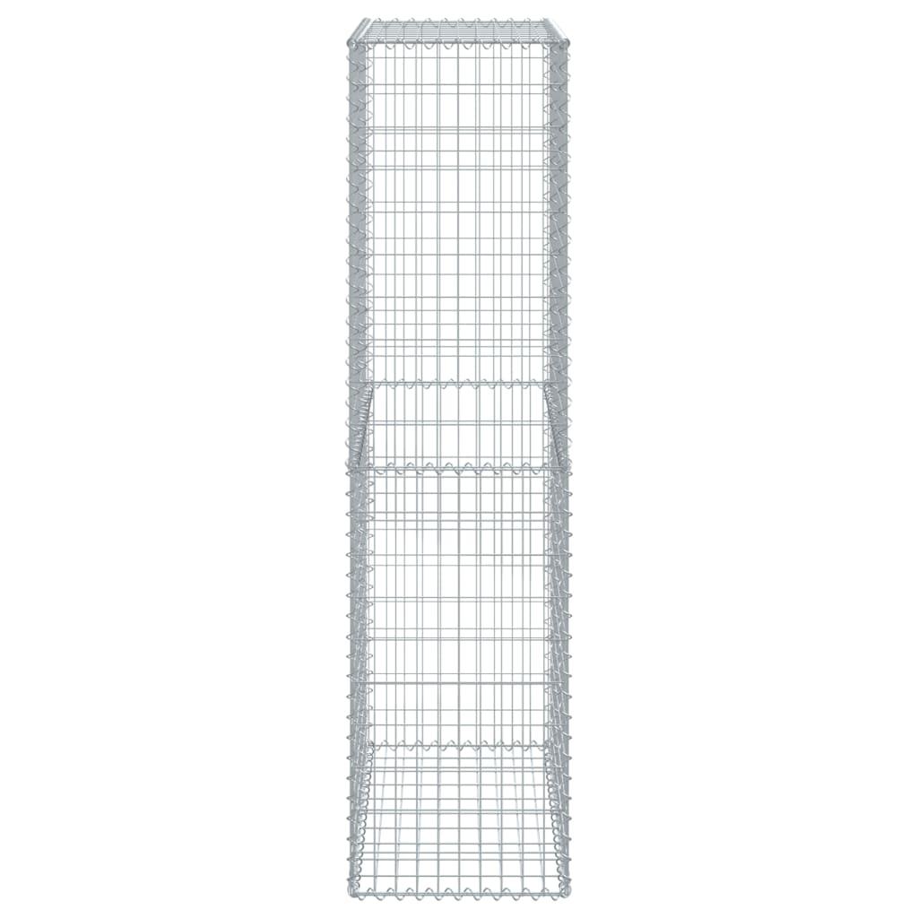 Gabion Basket with Cover 100x50x200 cm Galvanised Iron