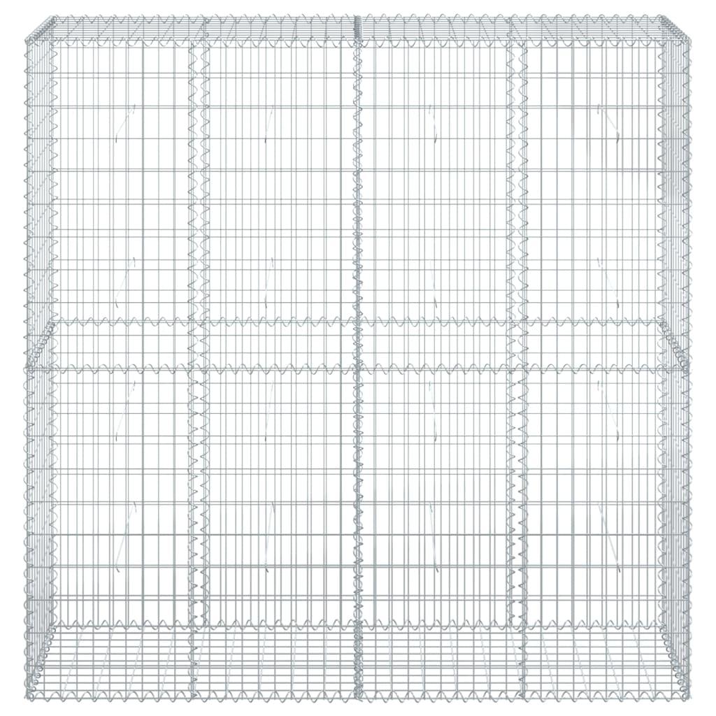 Gabion Basket with Cover 200x50x200 cm Galvanised Iron