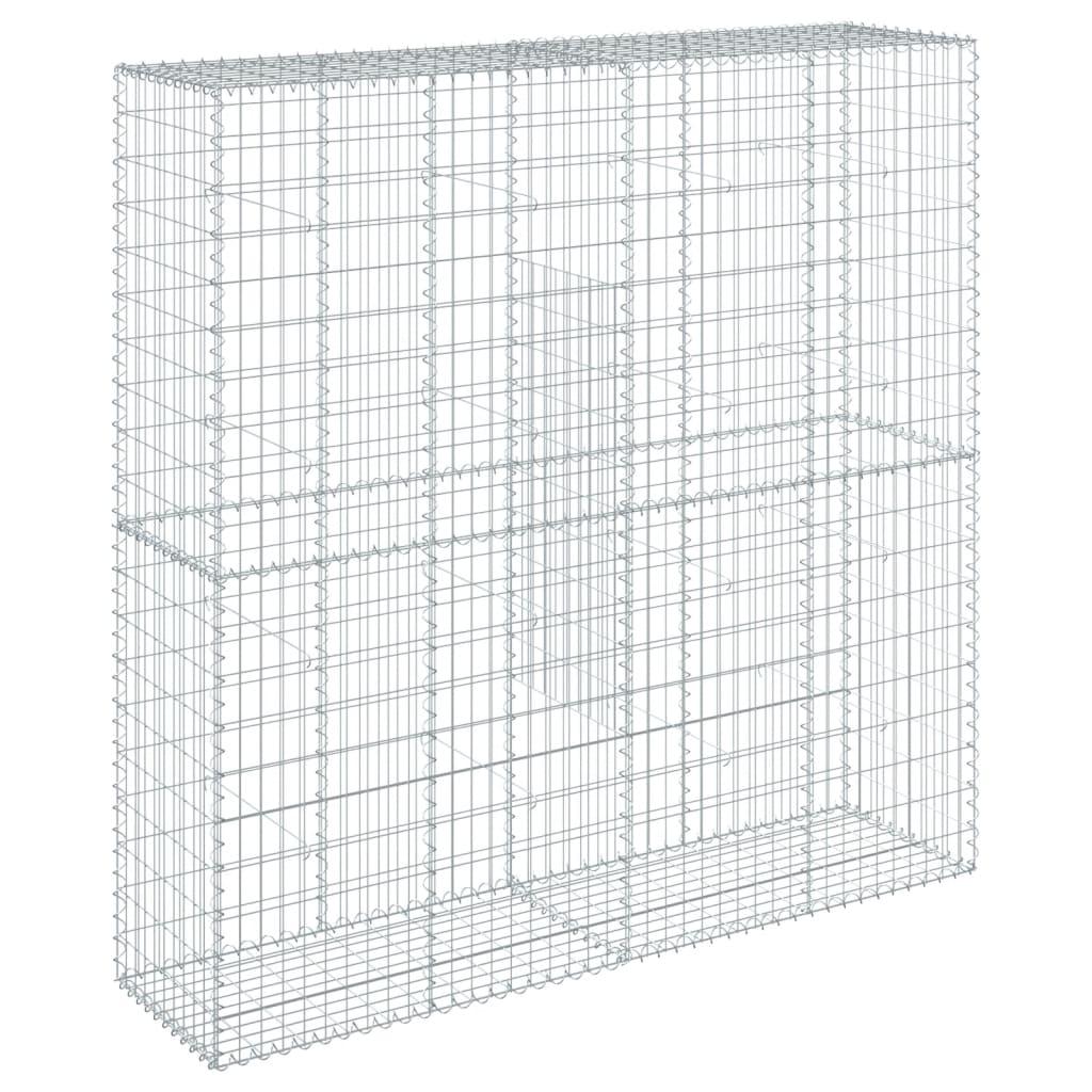 Gabion Basket with Cover 200x50x200 cm Galvanised Iron