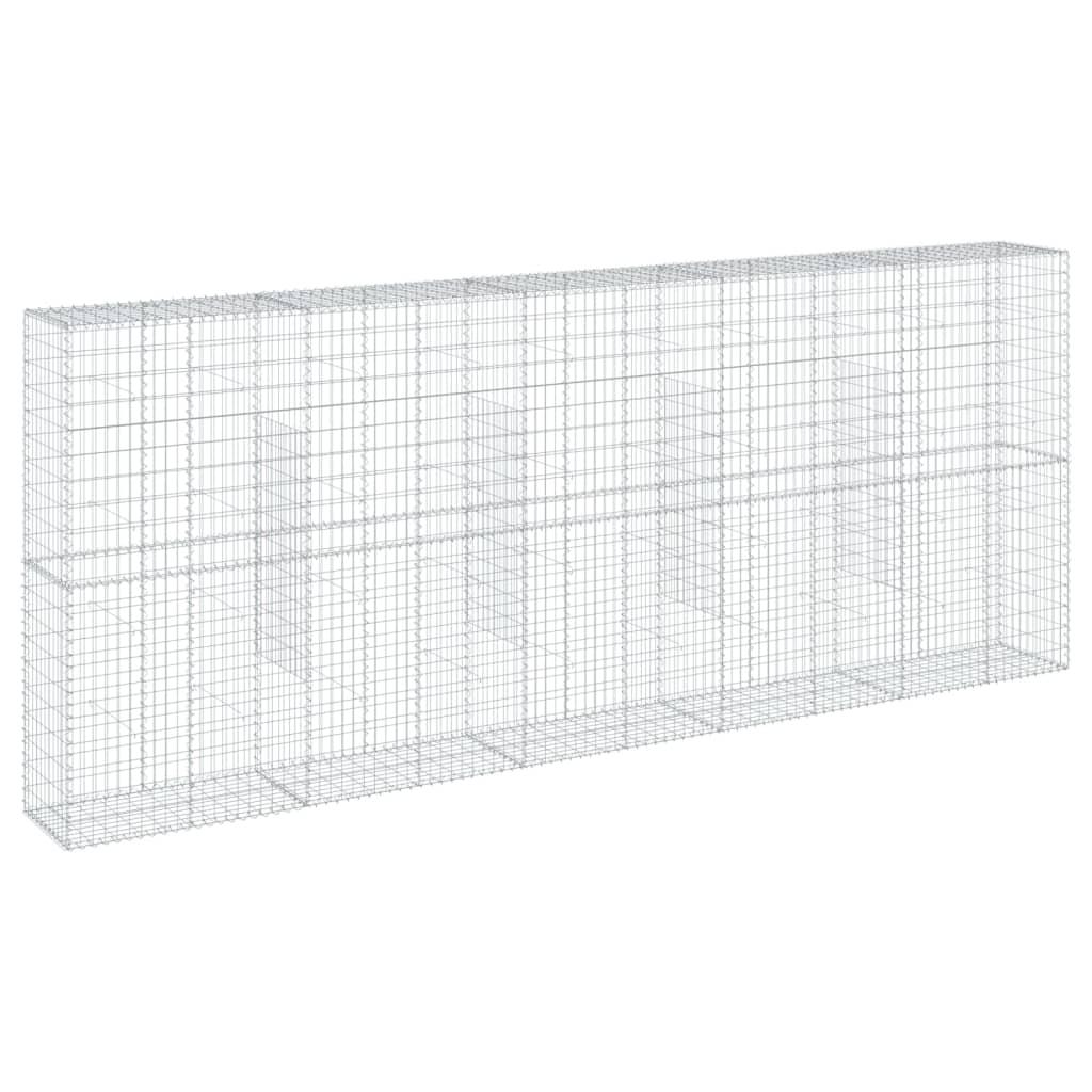 Gabion Basket with Cover 500x50x200 cm Galvanised Iron