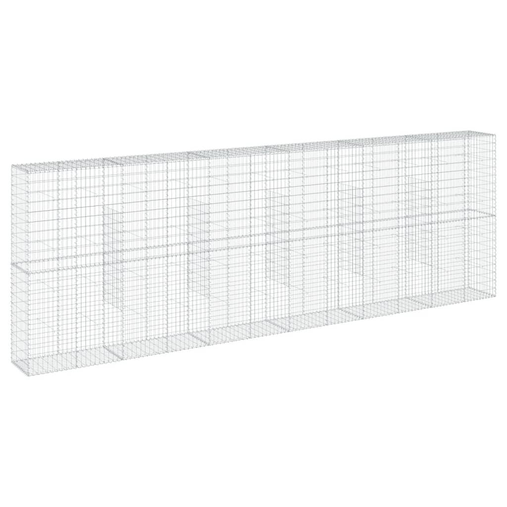 Gabion Basket with Cover 600x50x200 cm Galvanised Iron