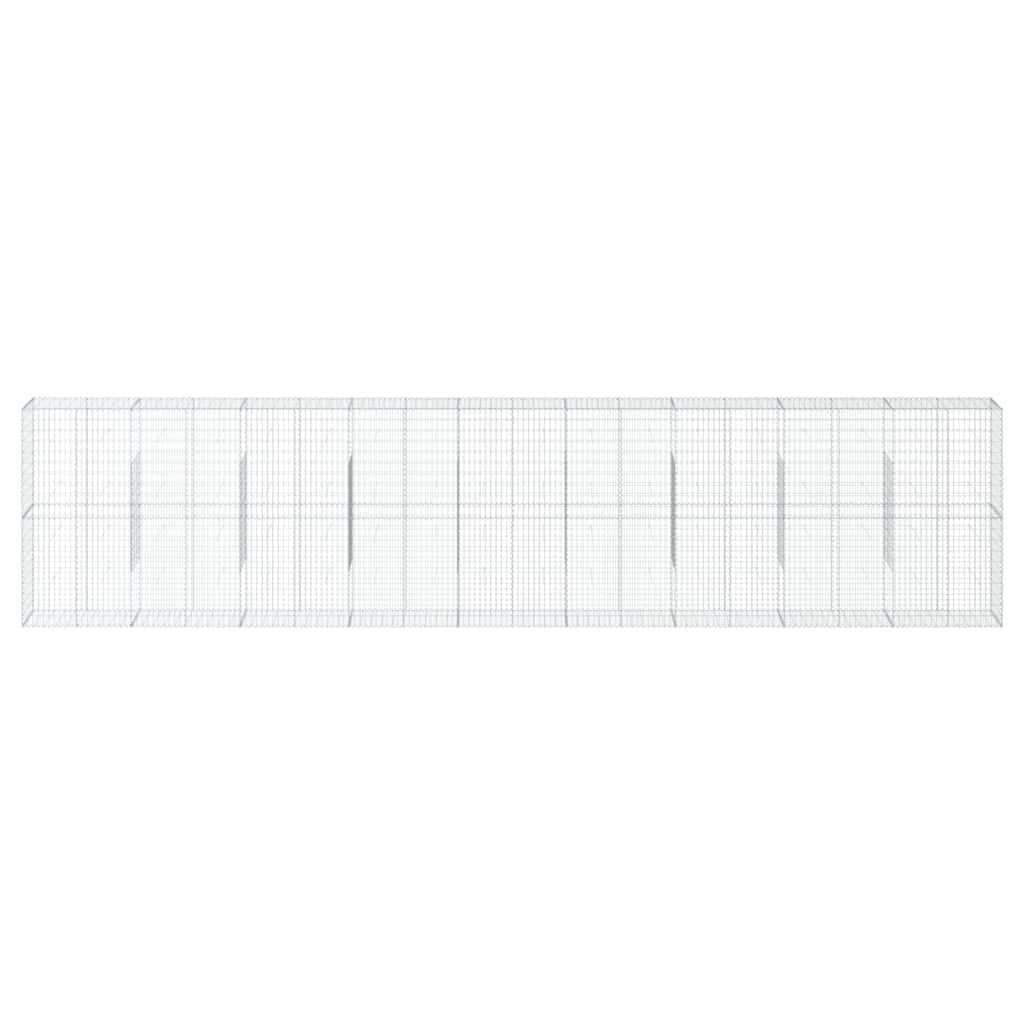 Gabion Basket with Cover 900x50x200 cm Galvanised Iron