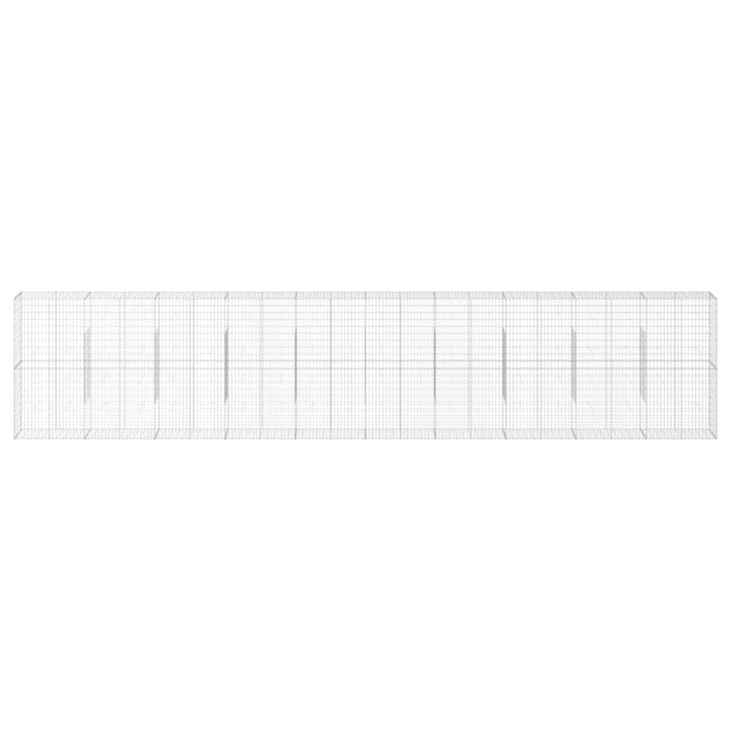 Gabion Basket with Cover 1000x50x200 cm Galvanised Iron