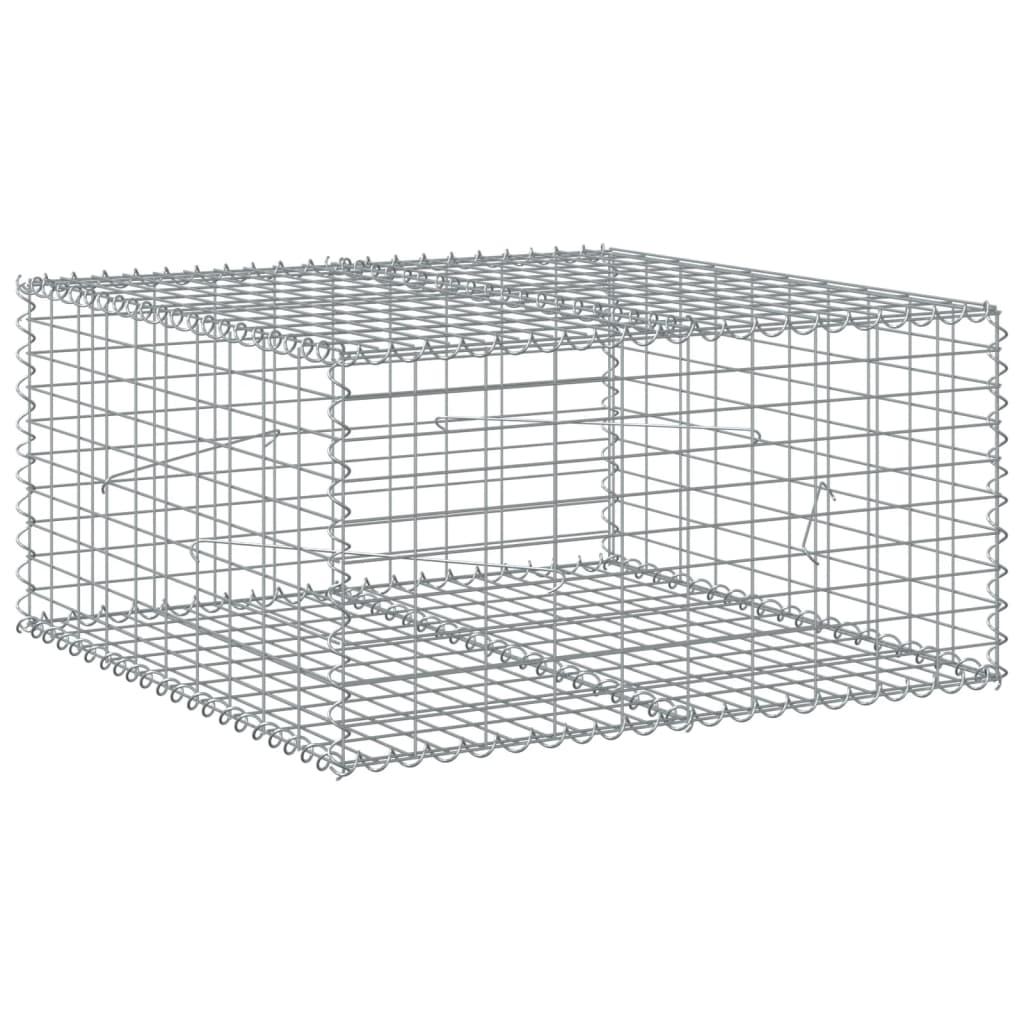 Gabion Basket with Cover 100x100x50 cm Galvanised Iron