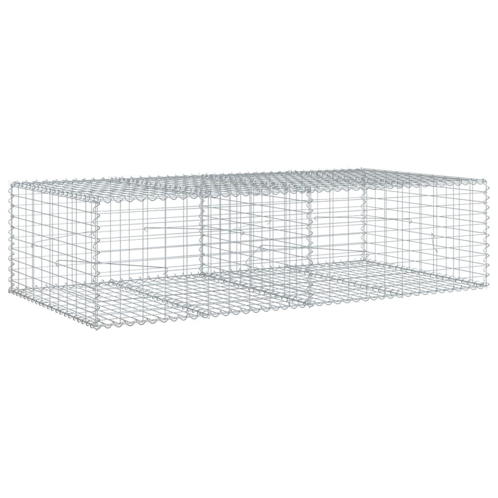 Gabion Basket with Cover 200x100x50 cm Galvanised Iron