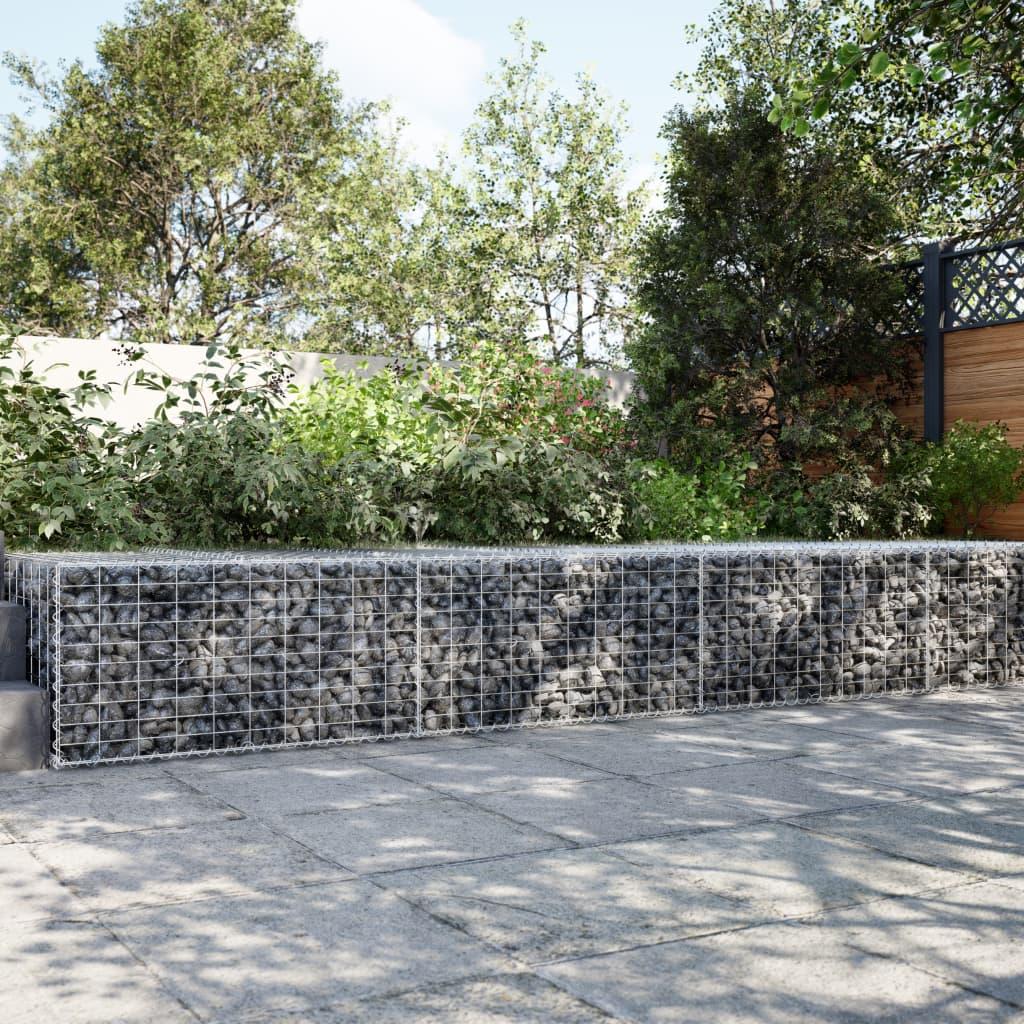 Gabion Basket with Cover 300x100x50 cm Galvanised Iron