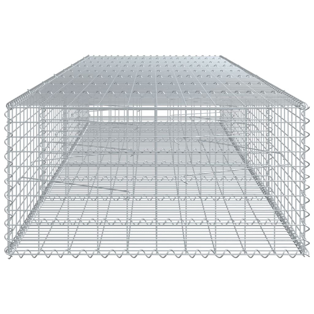 Gabion Basket with Cover 400x100x50 cm Galvanised Iron