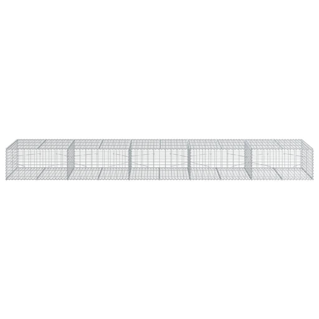 Gabion Basket with Cover 500x100x50 cm Galvanised Iron