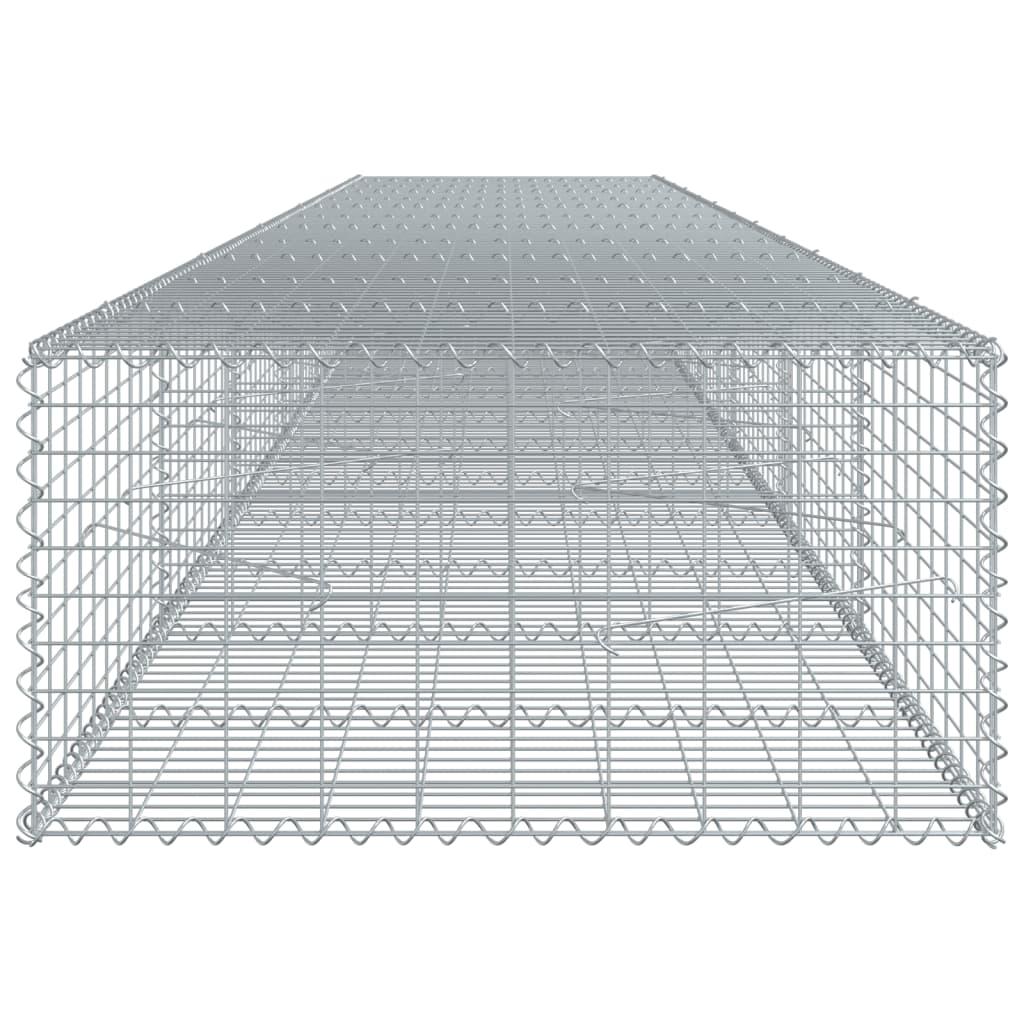 Gabion Basket with Cover 600x100x50 cm Galvanised Iron