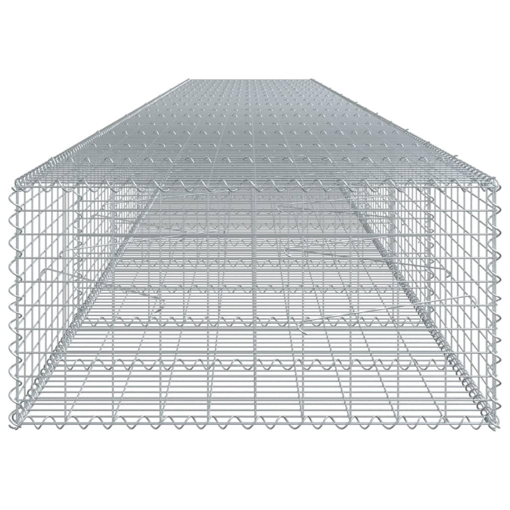 Gabion Basket with Cover 800x100x50 cm Galvanised Iron