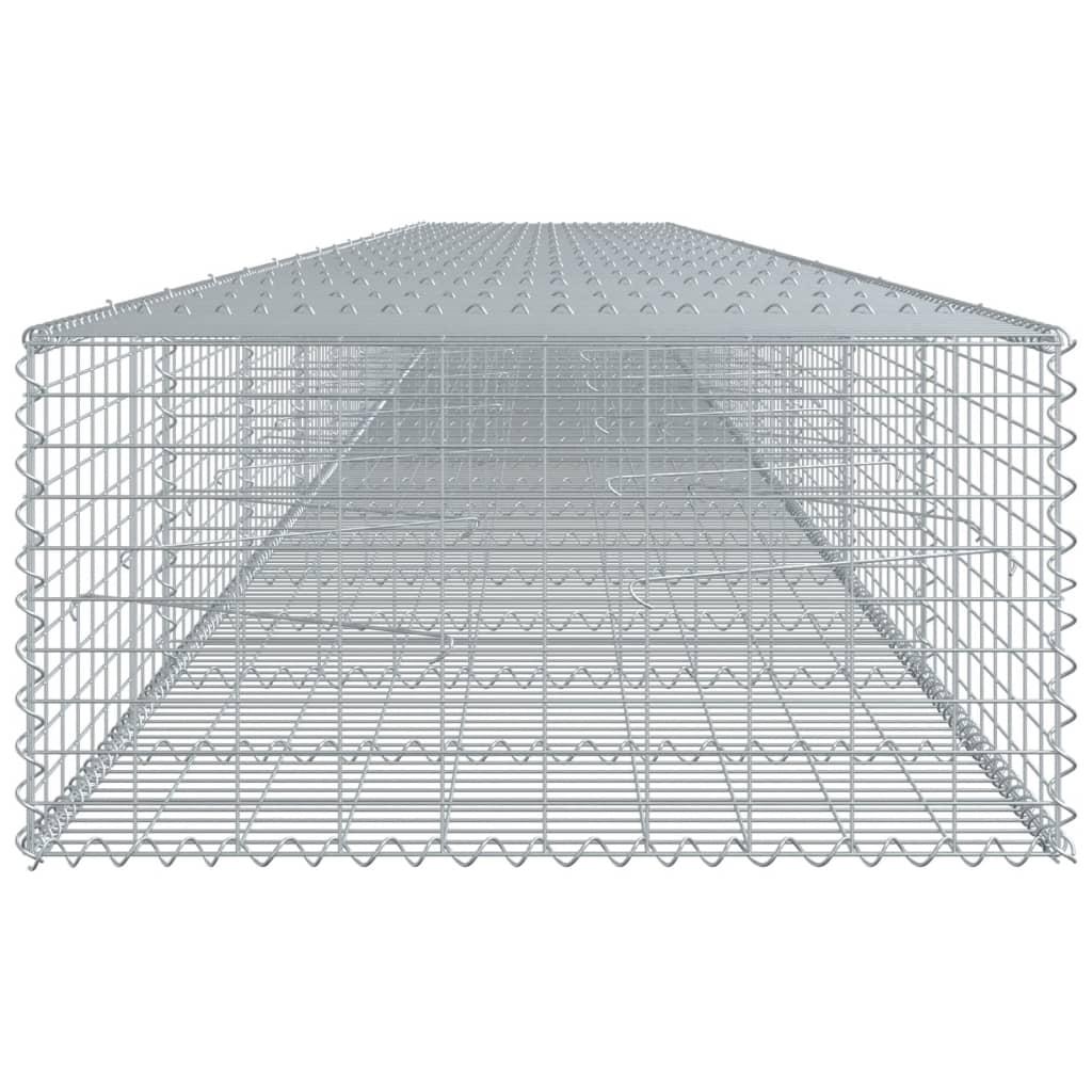 Gabion Basket with Cover 900x100x50 cm Galvanised Iron