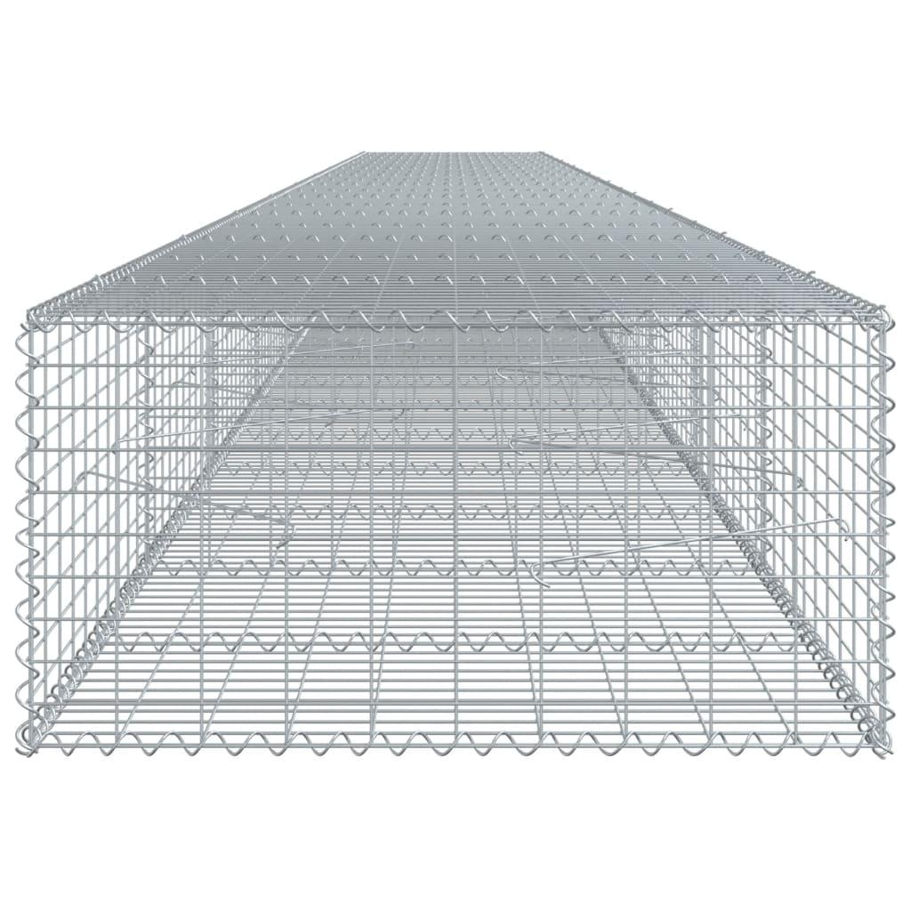 Gabion Basket with Cover 1000x100x50 cm Galvanised Iron