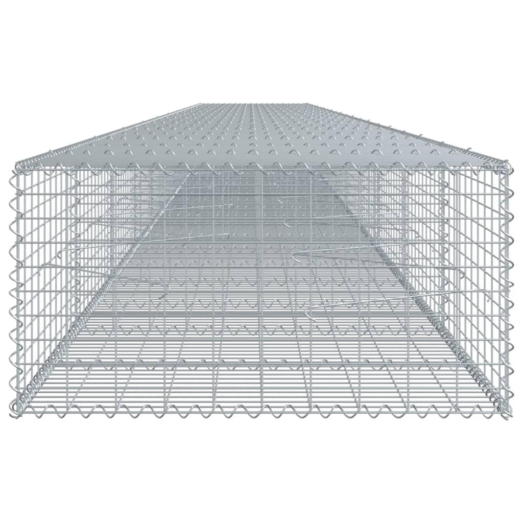 Gabion Basket with Cover 1100x100x50 cm Galvanised Iron