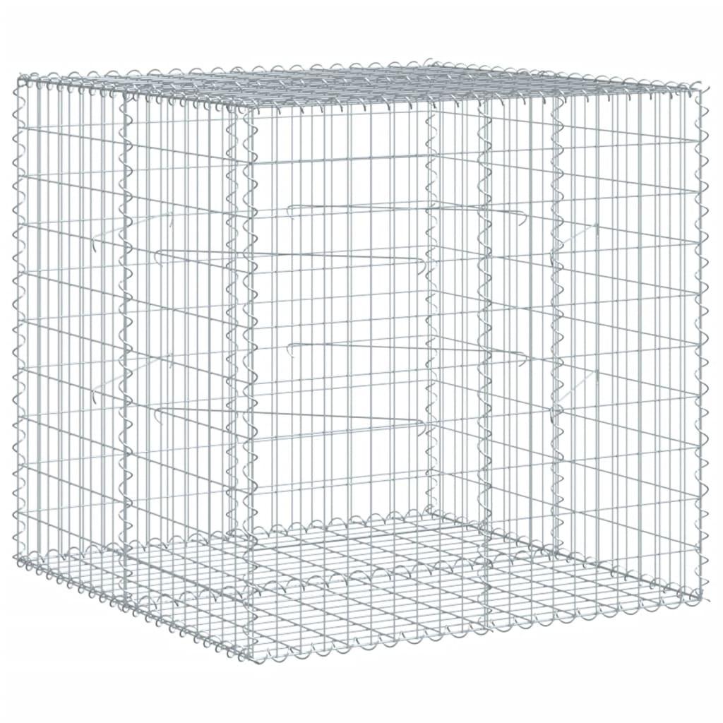 Gabion Basket with Cover 100x100x100 cm Galvanised Iron