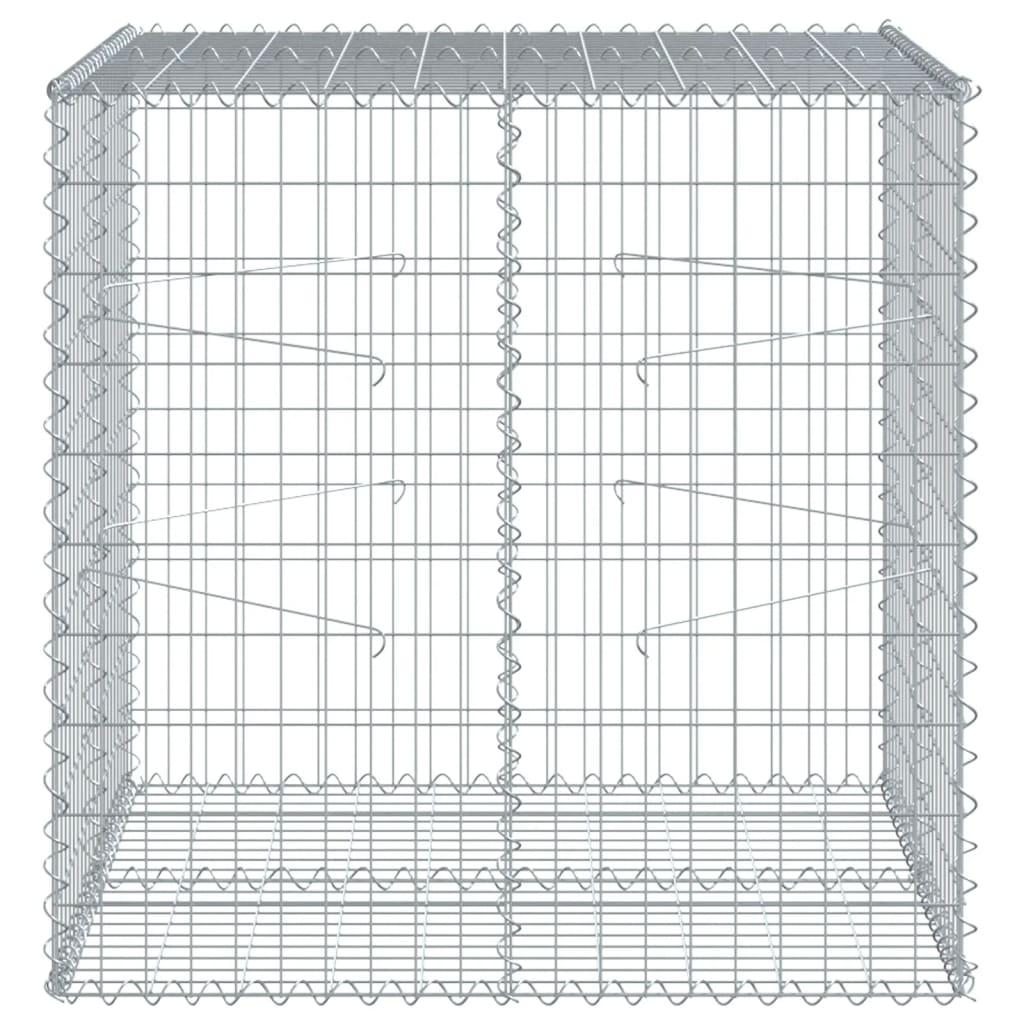 Gabion Basket with Cover 100x100x100 cm Galvanised Iron