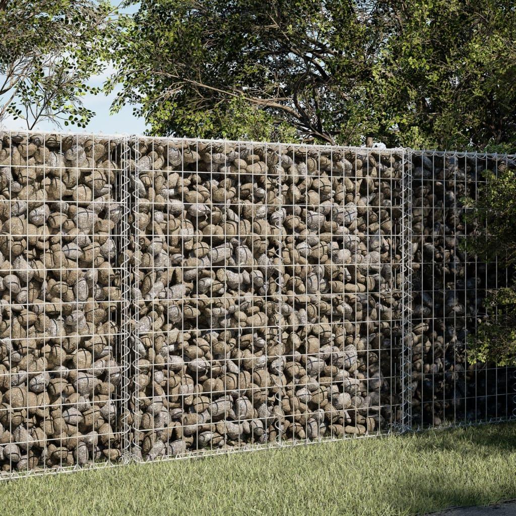 Gabion Basket with Cover 100x100x100 cm Galvanised Iron