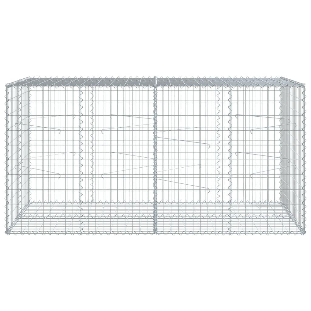 Gabion Basket with Cover 200x100x100 cm Galvanised Iron