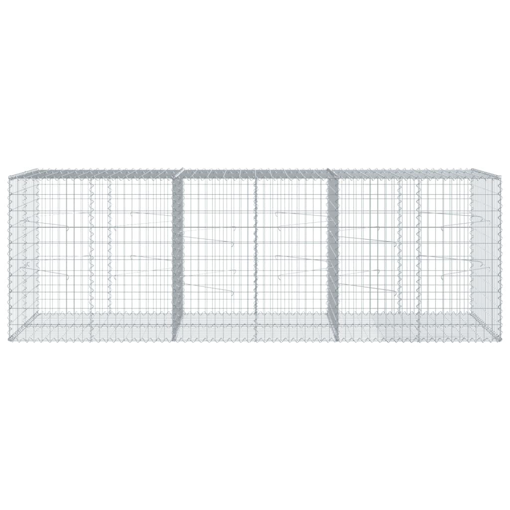 Gabion Basket with Cover 300x100x100 cm Galvanised Iron