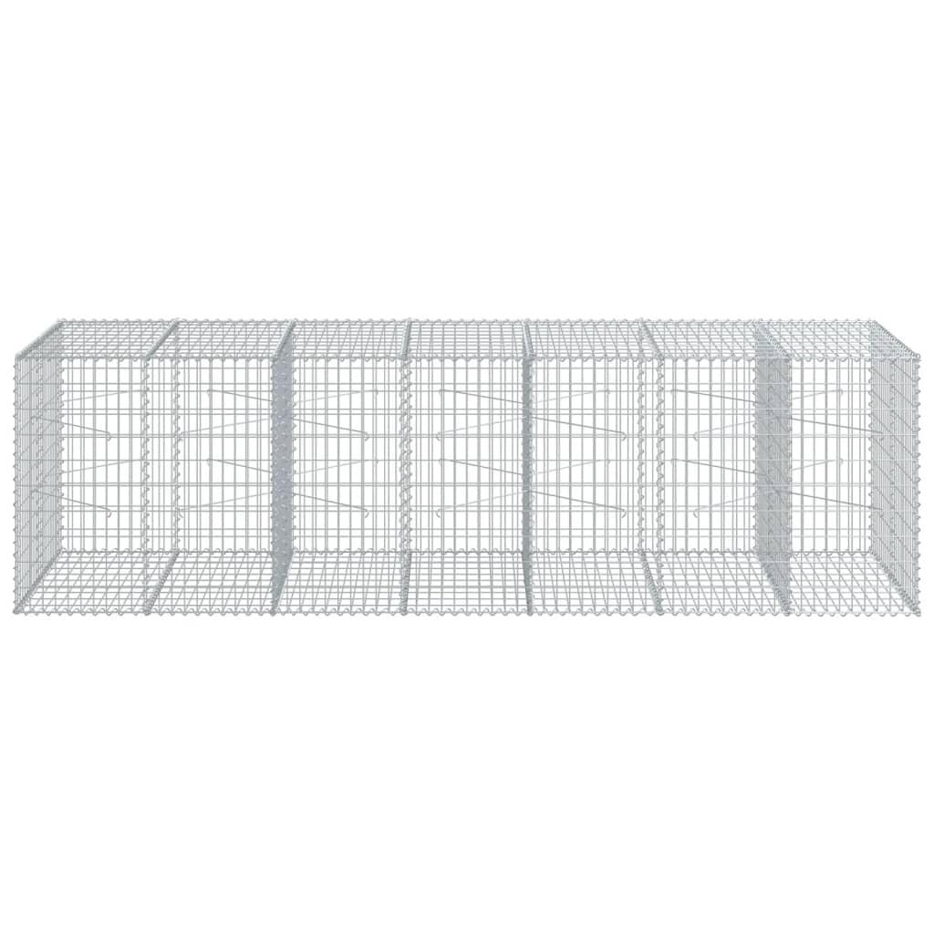 Gabion Basket with Cover 350x100x100 cm Galvanised Iron