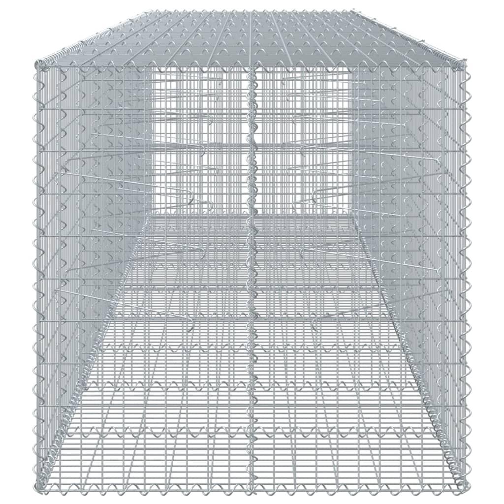 Gabion Basket with Cover 450x100x100 cm Galvanised Iron