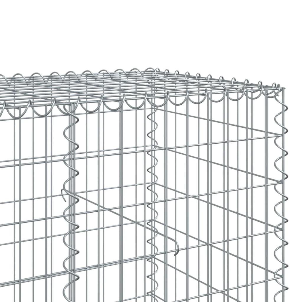 Gabion Basket with Cover 450x100x100 cm Galvanised Iron