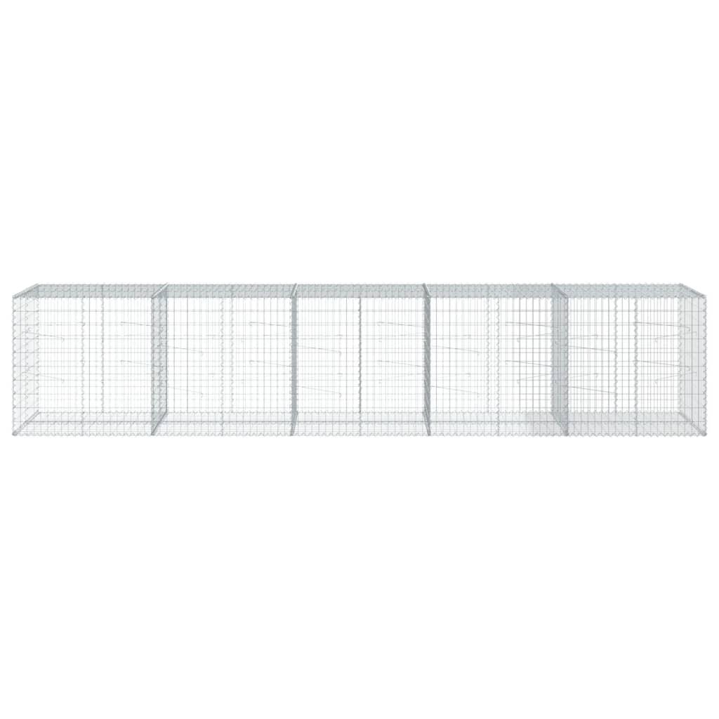 Gabion Basket with Cover 500x100x100 cm Galvanised Iron