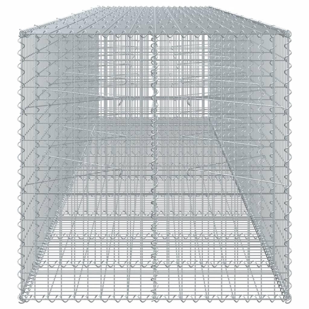 Gabion Basket with Cover 550x100x100 cm Galvanised Iron