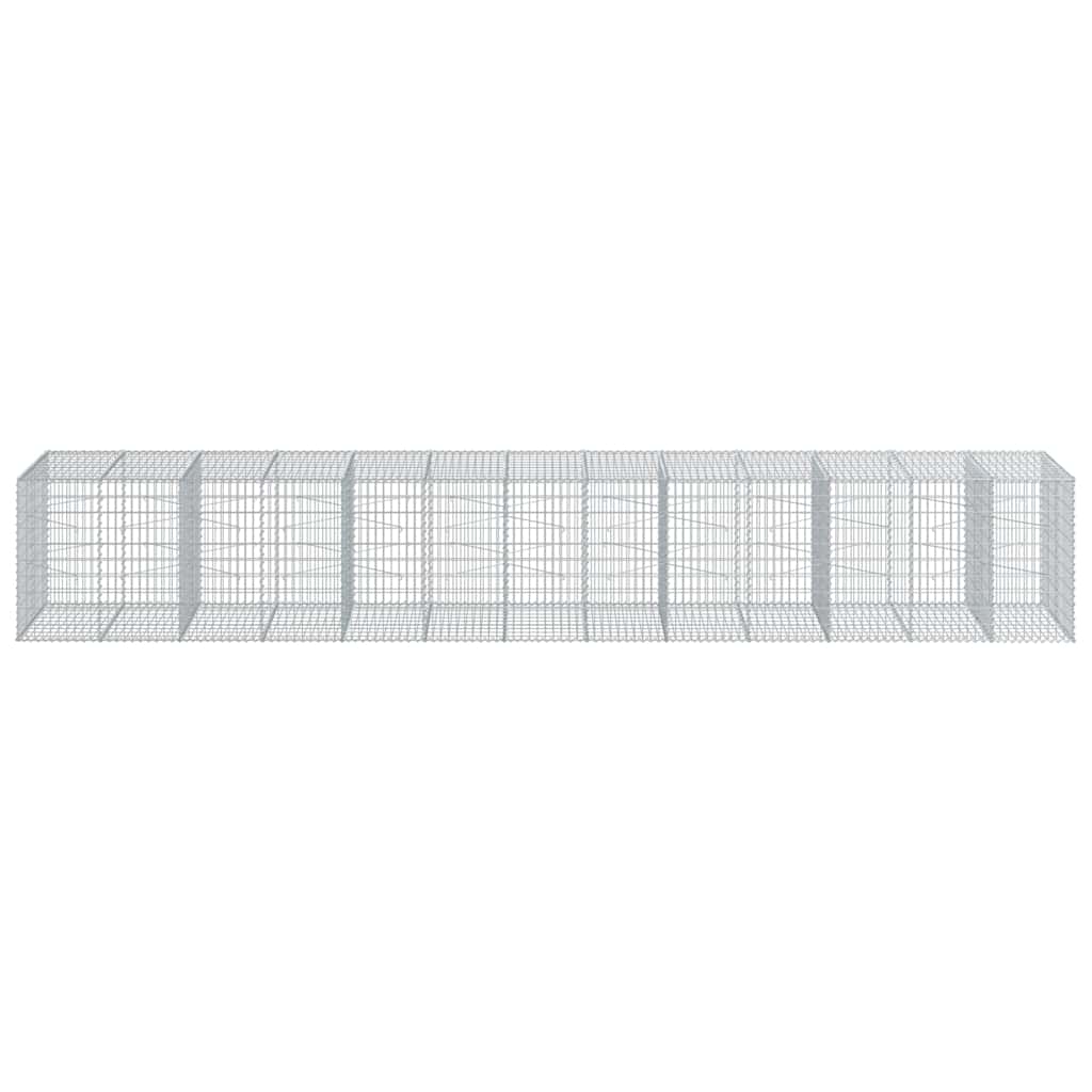 Gabion Basket with Cover 650x100x100 cm Galvanised Iron