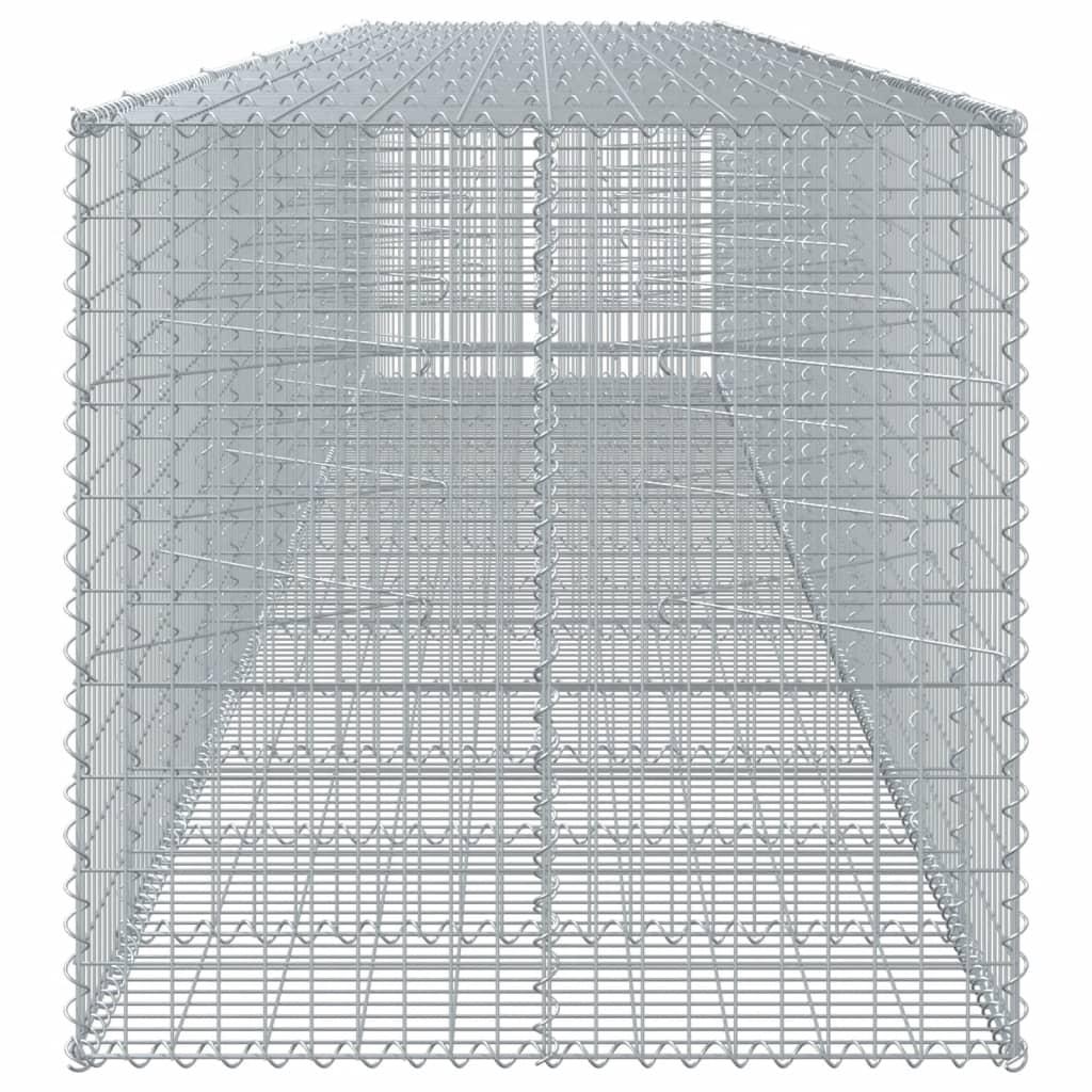 Gabion Basket with Cover 650x100x100 cm Galvanised Iron