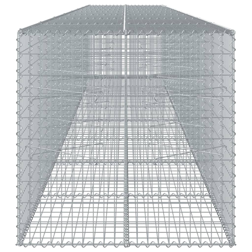 Gabion Basket with Cover 800x100x100 cm Galvanised Iron