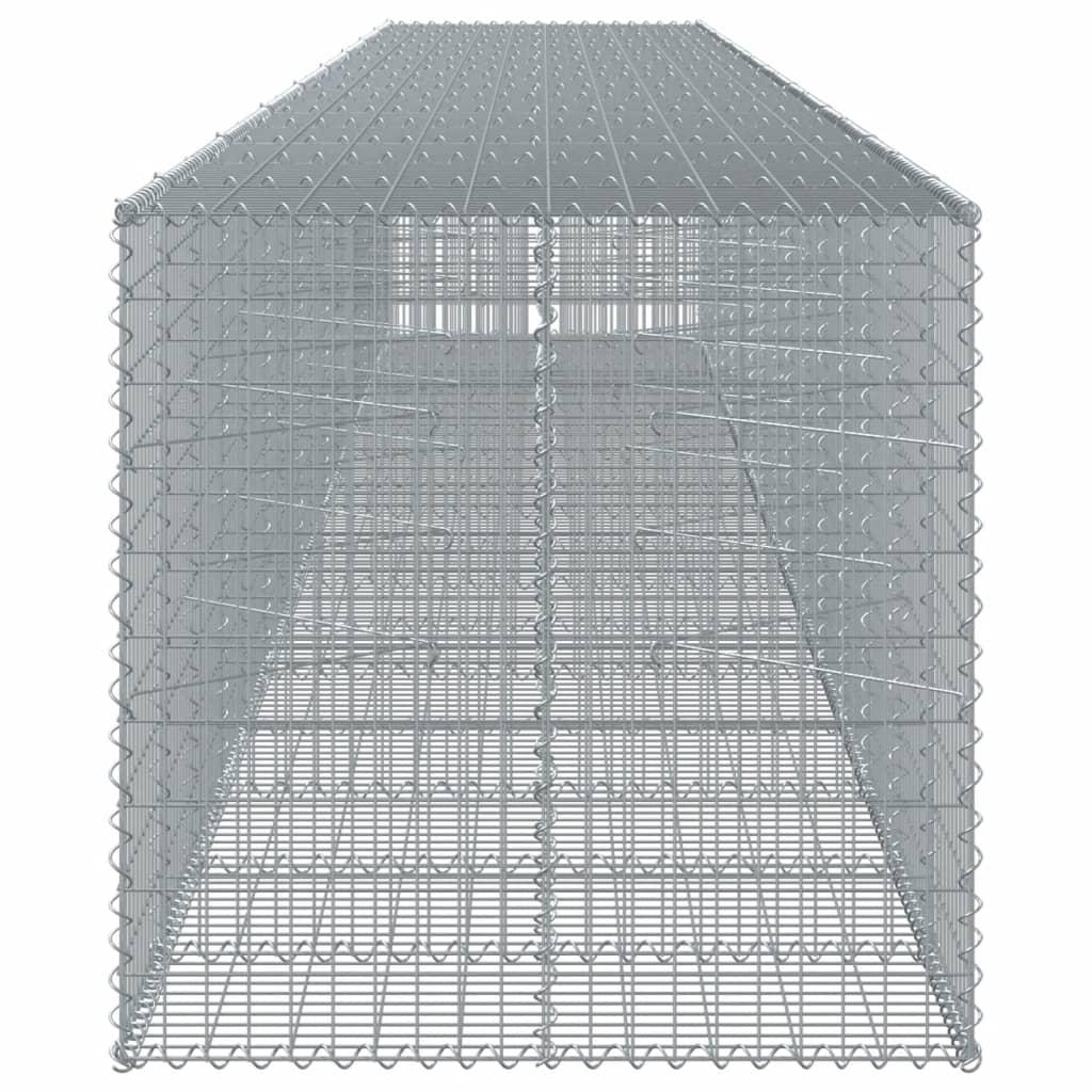 Gabion Basket with Cover 850x100x100 cm Galvanised Iron