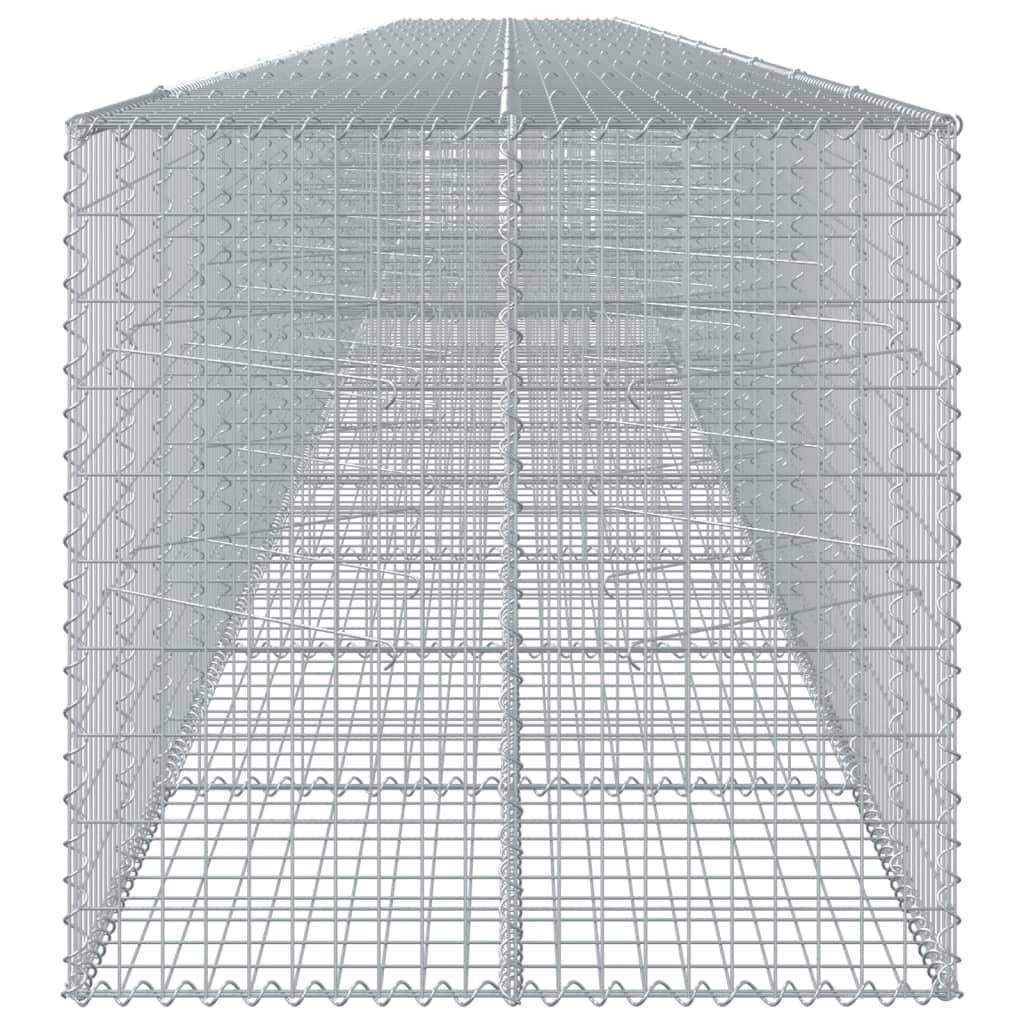 Gabion Basket with Cover 1200x100x100 cm Galvanised Iron