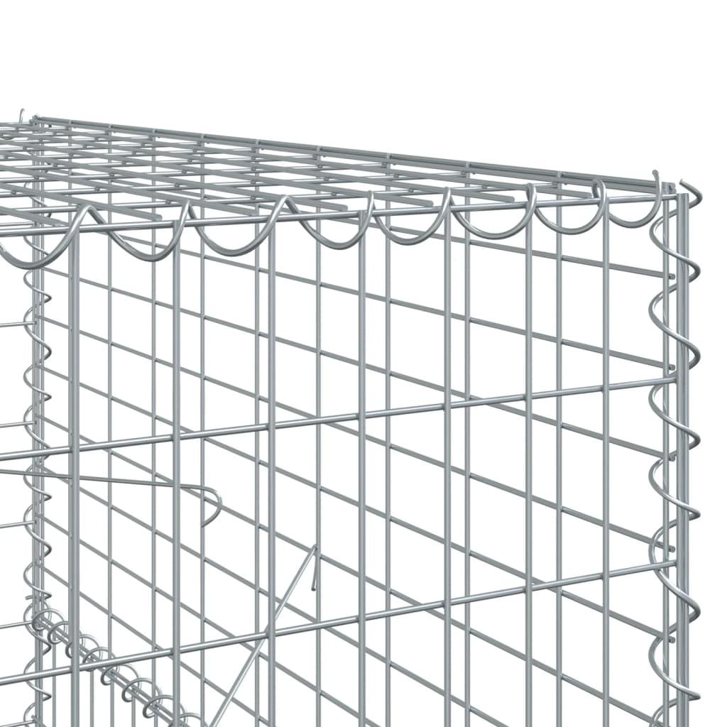 Gabion Basket with Cover 100x100x150 cm Galvanised Iron