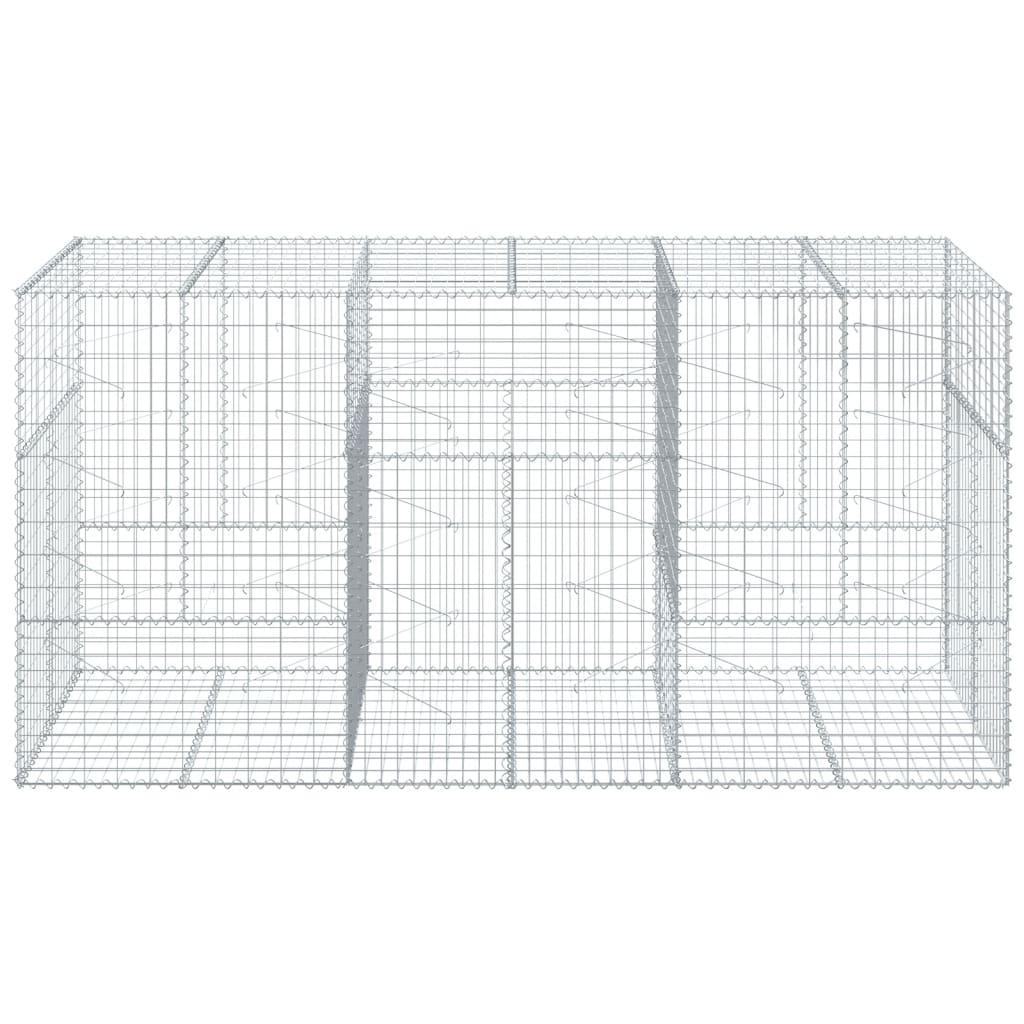 Gabion Basket with Cover 300x100x150 cm Galvanised Iron