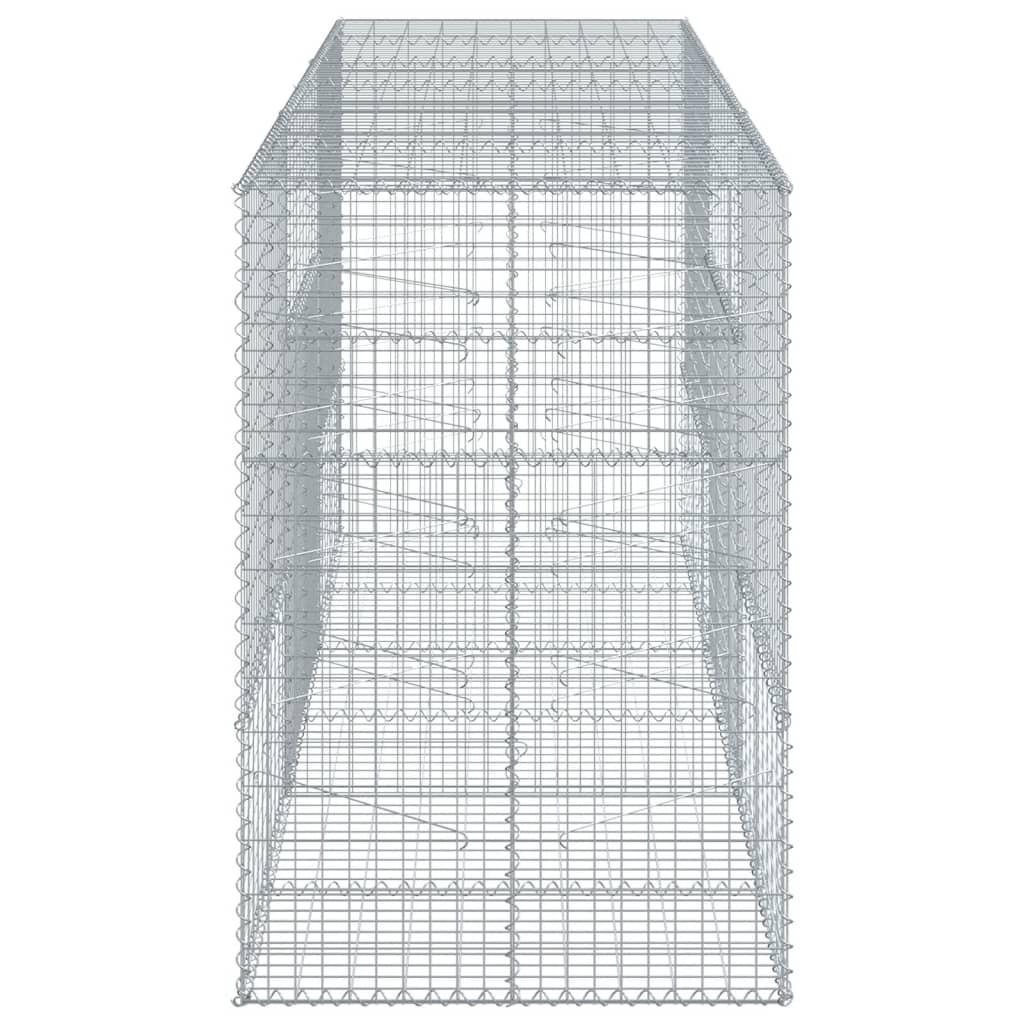 Gabion Basket with Cover 300x100x150 cm Galvanised Iron